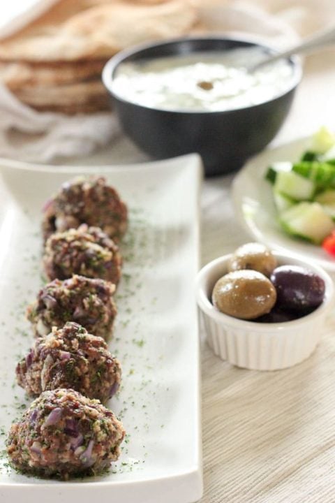 Easy Baked Greek Meatballs: Juicy Lamb & Feta with Tzatziki